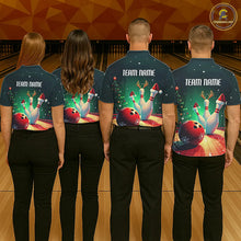 Load image into Gallery viewer, Custom Christmas Bowling Shirts For Men, Bowling Team Shirt Christmas Bowling Tournament Outfits IPHW7841