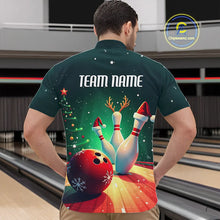 Load image into Gallery viewer, Custom Christmas Bowling Shirts For Men, Bowling Team Shirt Christmas Bowling Tournament Outfits IPHW7841