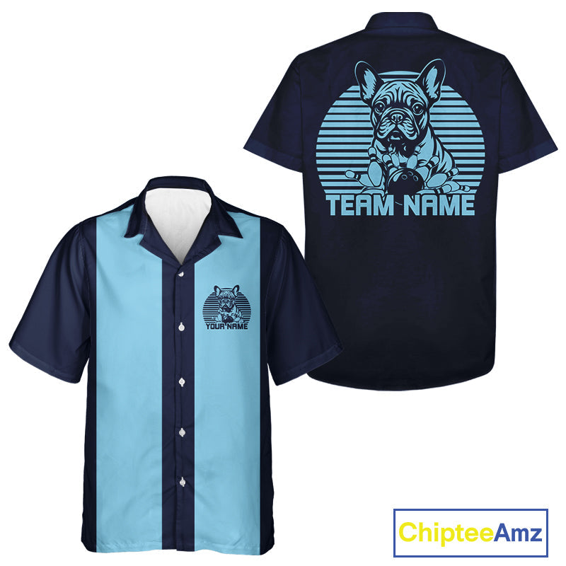 Custom French Bulldog Retro Bowling Shirt, Vintage Dog Lovers Bowling Shirt IPHW10219