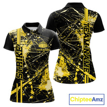 Load image into Gallery viewer, Custom Black And Yellow Splatter Camo Strike Bowling League Shirts, Women Bowling Jerseys IPHW10654