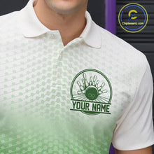 Load image into Gallery viewer, Custom Name Green Bowling Jerseys For Men, Bowling League Polo Shirt Bowler Outift IPHW10658
