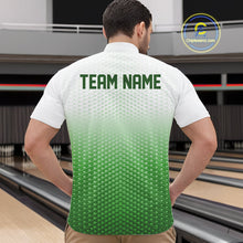 Load image into Gallery viewer, Custom Name Green Bowling Jerseys For Men, Bowling League Quarter-Zip Shirt Bowler Outift IPHW10658