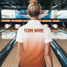 Load image into Gallery viewer, Custom Name Orange Bowling Jerseys For Women, Bowling League Polo Shirt Bowler Outift IPHW10659