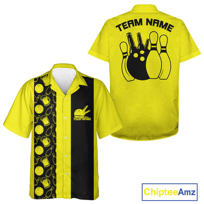 Custom Vintage Bowling And Beer Men And Women Shirts, Retro Bowling Beer Shirt IPHW10084