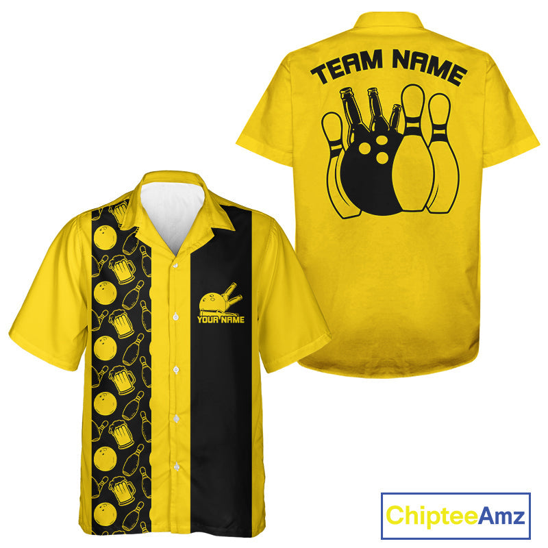 Custom Vintage Bowling And Beer Men And Women Shirts, Retro Bowling Beer Shirt IPHW10084