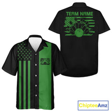 Load image into Gallery viewer, Custom Vintage US Flag Patriotic Bowling Button Up Team Shirt For Men And Women IPHW10085