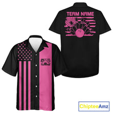 Load image into Gallery viewer, Custom Vintage US Flag Patriotic Bowling Button Up Team Shirt For Men And Women IPHW10085