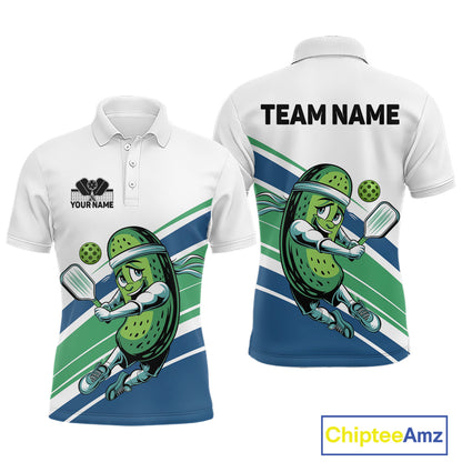 Custom Funny Pickles Play Pickleball Polo Shirts For Men, Pickleball Team Shirt IPHW9431