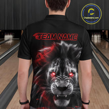 Load image into Gallery viewer, Custom Black And Red Lion Bowling Polo Team Shirts For Men, Lion Bowling Jerseys IPHW9328