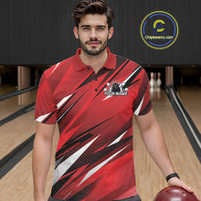 Load image into Gallery viewer, Custom Red Team Bowling Jerseys For Men, Bowling Tournament Polo Shirt Bowler Outfit IPHW11417