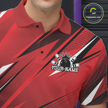 Load image into Gallery viewer, Custom Red Team Bowling Jerseys For Men, Bowling Tournament Polo Shirt Bowler Outfit IPHW11417