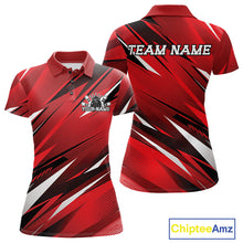 Load image into Gallery viewer, Custom Red Team Bowling Jerseys For Women, Bowling Tournament Polo Shirt Bowler Outfit IPHW11417