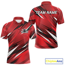 Load image into Gallery viewer, Custom Red Team Bowling Jerseys For Men, Bowling Tournament Polo Shirt Bowler Outfit IPHW11417