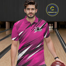 Load image into Gallery viewer, Custom Pink Team Bowling Jerseys For Men, Bowling Tournament Polo Shirt Bowler Outfit IPHW11419