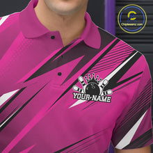 Load image into Gallery viewer, Custom Pink Team Bowling Jerseys For Men, Bowling Tournament Polo Shirt Bowler Outfit IPHW11419