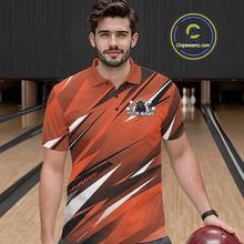 Load image into Gallery viewer, Custom Orange Team Bowling Jerseys For Men, Bowling Tournament Polo Shirt Bowler Outfit IPHW11420