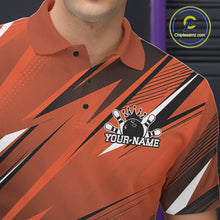 Load image into Gallery viewer, Custom Orange Team Bowling Jerseys For Men, Bowling Tournament Polo Shirt Bowler Outfit IPHW11420