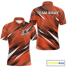 Load image into Gallery viewer, Custom Orange Team Bowling Jerseys For Men, Bowling Tournament Polo Shirt Bowler Outfit IPHW11420