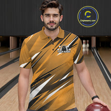 Load image into Gallery viewer, Custom Yellow Team Bowling Jerseys For Men, Bowling Tournament Polo Shirt Bowler Outfit IPHW11421