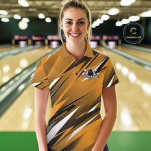 Load image into Gallery viewer, Custom Yellow Team Bowling Jerseys For Women, Bowling Tournament Polo Shirt Bowler Outfit IPHW11421
