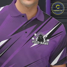Load image into Gallery viewer, Custom Purple Team Bowling Jerseys For Men, Bowling Tournament Polo Shirt Bowler Outfit IPHW11422