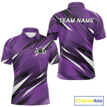 Load image into Gallery viewer, Custom Purple Team Bowling Jerseys For Men, Bowling Tournament Polo Shirt Bowler Outfit IPHW11422