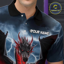 Load image into Gallery viewer, Custom Red Dragon Bowling Men Polo Shirts, Dragon Bowling Team Tournament Outfit IPHW9106