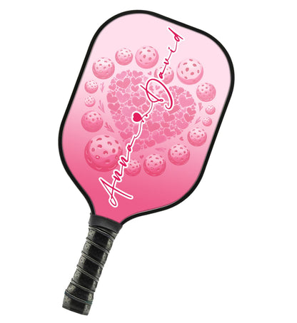 1PC Custom Pink Heart Pickleball Paddle For Men And Women, Valentines Pickleball Couple IPHW8193