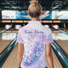 Load image into Gallery viewer, Custom Hologram Butterfly Bowling Women Polo Shirts, Galaxy Ladies Bowling Team Jerseys IPHW11363