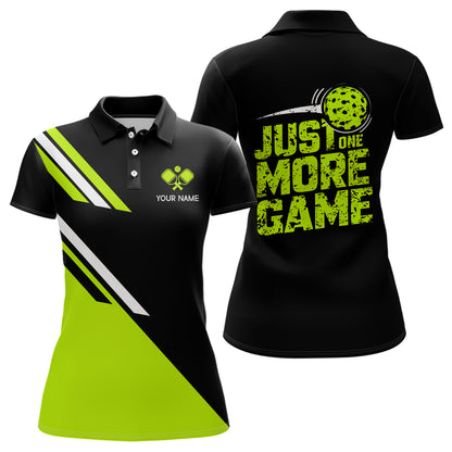 Custom Green Pickleball Jerseys Outdoor Pickleball Men Polo Shirts Sayings "Just One More Game" IPHW6723