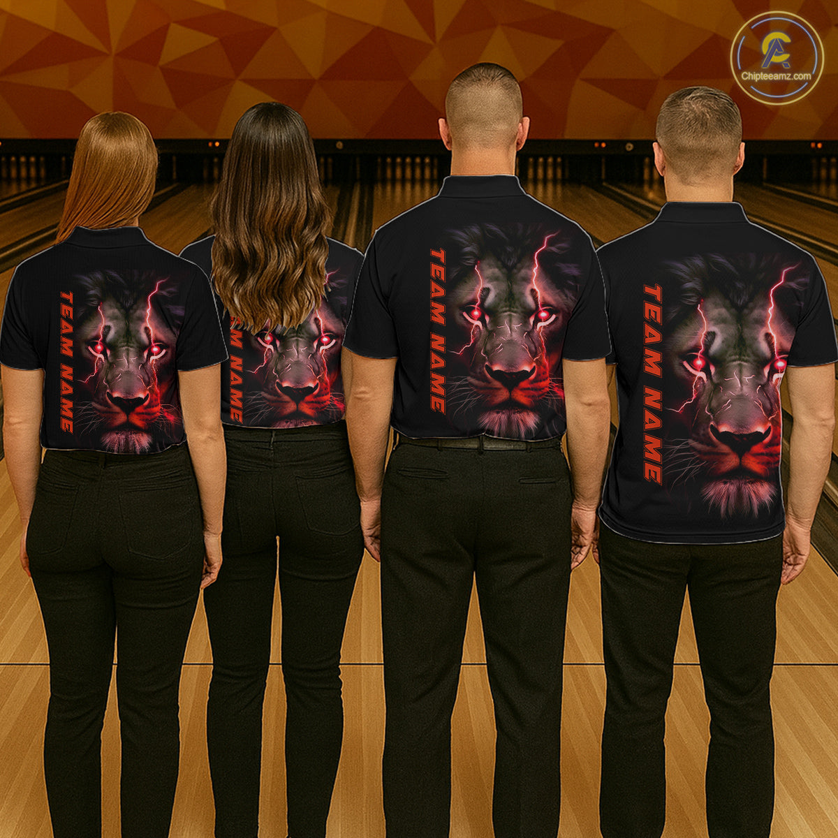 Red Lion Custom Men Bowling Polo Shirts Bowling League Shirts Bowling Team Jerseys Outfits IPHW5359