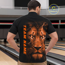 Load image into Gallery viewer, Custom Orange Thunder Lightning Lion Bowling Shirt For Men, Lion Bowling Team Jerseys IPHW10669