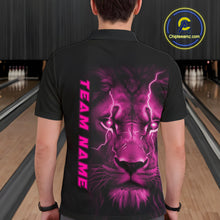 Load image into Gallery viewer, Custom Pink Thunder Lightning Lion Bowling Shirt For Men, Lion Bowling Team Jerseys IPHW10670