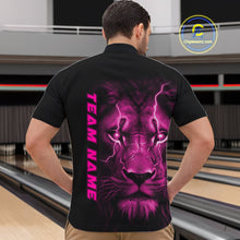 Load image into Gallery viewer, Custom Pink Thunder Lightning Lion Bowling Shirt For Men, Lion Bowling Team Jerseys IPHW10670