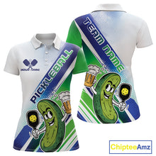Load image into Gallery viewer, Custom Funny Pickles Play Pickleball Women Polo Shirts, Humorous Pickleball Team Shirt IPHW9438