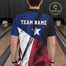 Load image into Gallery viewer, Custom Texas Flag Bowling Team Men Polo Shirts, Texas Bowling League Shirt Team Uniform IPHW9634