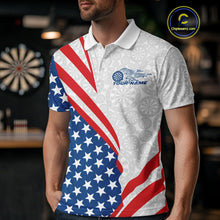Load image into Gallery viewer, Custom Patriotic Dart Jerseys For Players, US Flag Dartboard Team Polo Shirts For Men IPHW9697