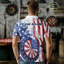 Load image into Gallery viewer, Custom Patriotic Dart Pulse Line Jerseys, US Flag Dartboard Team Polo Shirts For Men IPHW9698