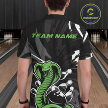 Load image into Gallery viewer, Custom Green Cobra Snake Bowling Team Jerseys, Bowling Polo Shirts For Men IPHW9709