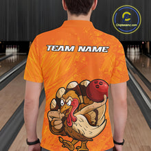 Load image into Gallery viewer, Custom Funny Thanksgiving Turkey Bowling Men Polo Shirts, Bowling League Shirt IPHW9770