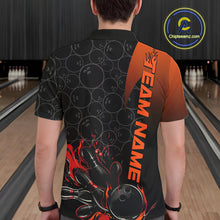 Load image into Gallery viewer, Custom Bowling Pattern Red Flame Strike Bowling Team Men Polo Shirts, Bowling Jerseys IPHW9415
