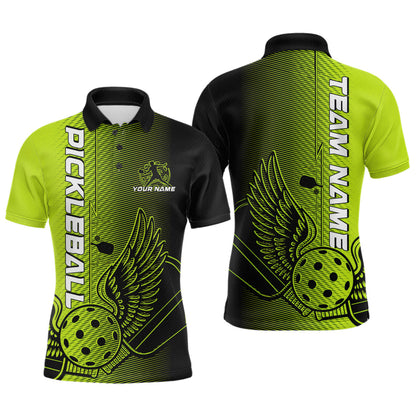 Custom Green Pickleball Wings Jerseys Outdoor Pickleball Polo Team Shirts For Men IPHW9309
