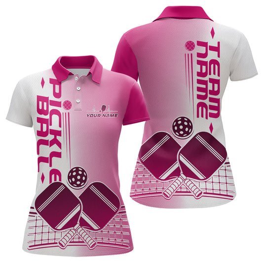 Custom Pink Pickleball Team Polo Shirts For Women, Pickleball League Shirt IPHW9316