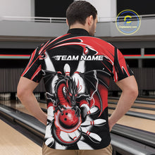 Load image into Gallery viewer, Custom Black And Red Dragon Bowling Men Quarter-Zip Shirts, Dragon Bowling Team Jerseys IPHW9108