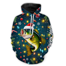 Load image into Gallery viewer, Custom Christmas Largemouth Bass Fishing Shirts, Xmas Bass Fishing Shirt For Men, Women And Kid IPHW7974