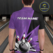Load image into Gallery viewer, Custom Purple Bowling Jerseys, Bowling Team Men Polo Shirts Bowling League Shirt IPHW9391