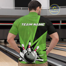 Load image into Gallery viewer, Custom Green Bowling Jerseys, Bowling Team Men Quarter-Zip Shirts Bowling League Shirt IPHW9392