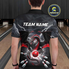 Load image into Gallery viewer, Custom Thunder Lightning Red Dragon Bowling Team Polo Shirts For Men, Bowling Jerseys IPHW9110
