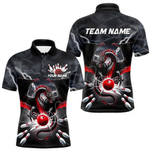 Load image into Gallery viewer, Custom Thunder Lightning Red Dragon Bowling Team Polo Shirts For Men, Bowling Jerseys IPHW9110