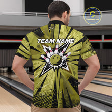 Load image into Gallery viewer, Custom Military Green Camouflage Bowling Team Quarter-Zip Shirts For Men, Bowling League Shirt IPHW9384